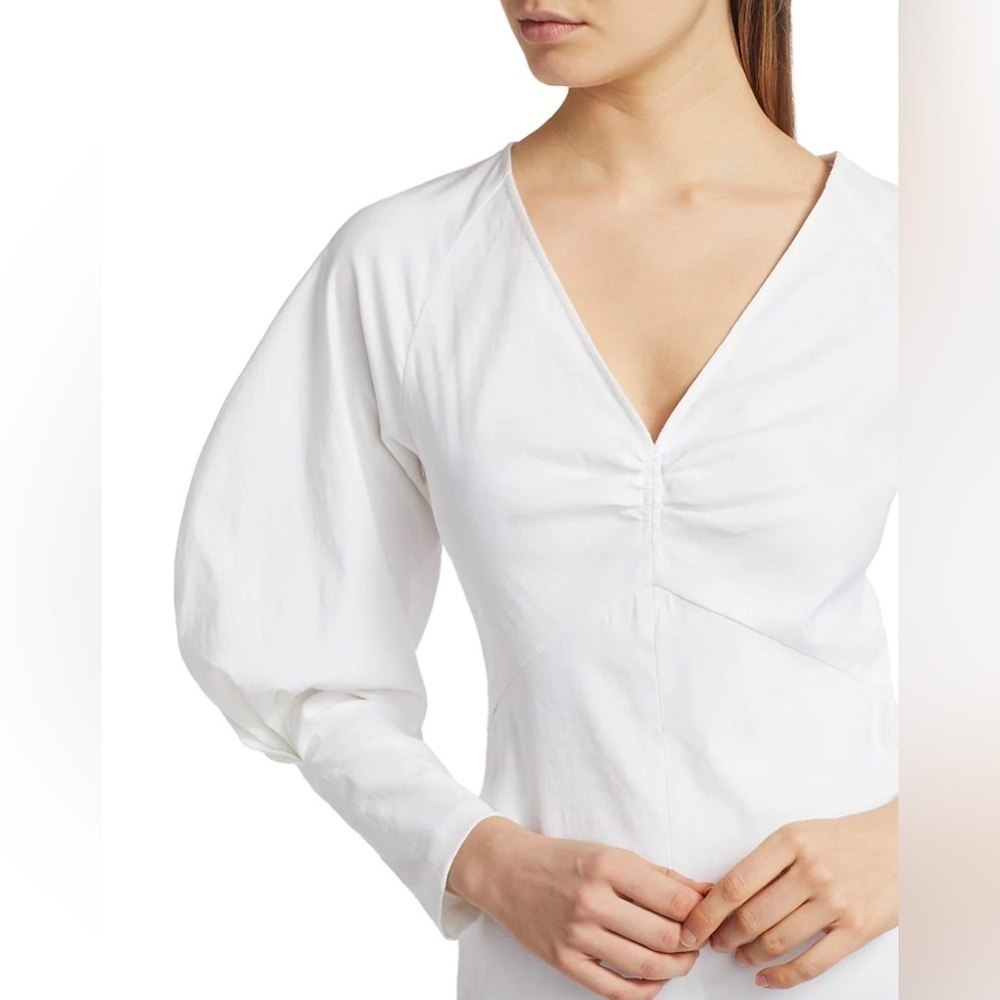 NWT A.L.C. White Aila Puff-Sleeve Mini dress size 8